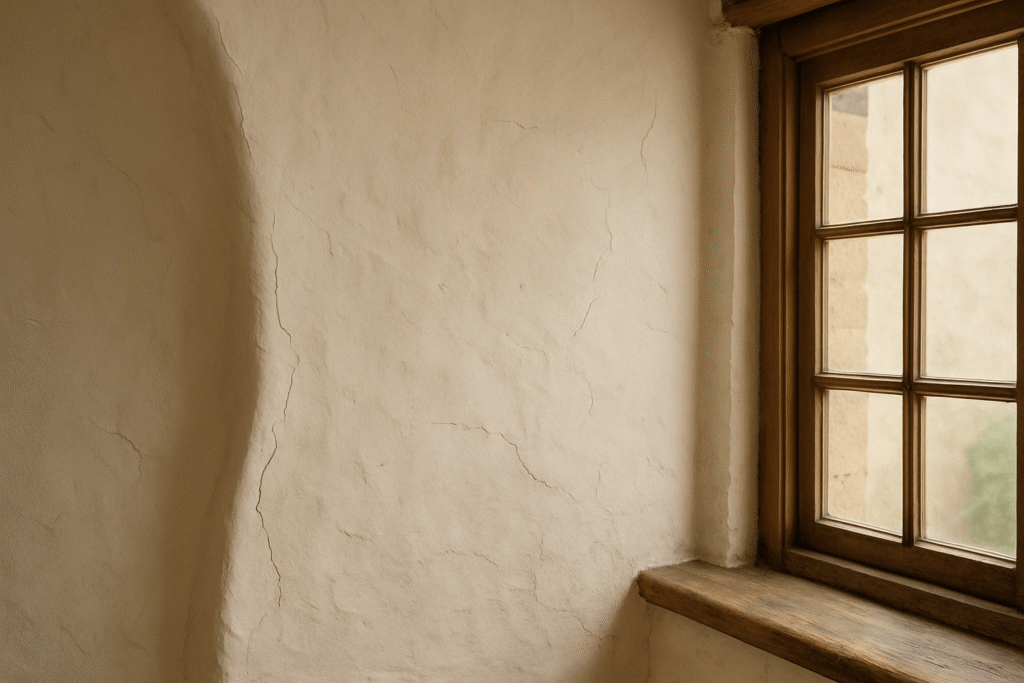 Mur pas droit dans une maison ancienne