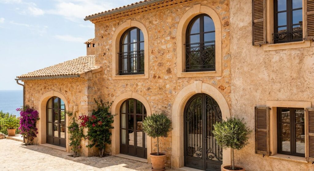 Pourquoi choisir une menuiserie aluminium à Marseille pour rénover son habitation ? 2 Façade de maison rénovée avec des menuiseries en aluminium sur mesure adaptées au style méditerranéen.