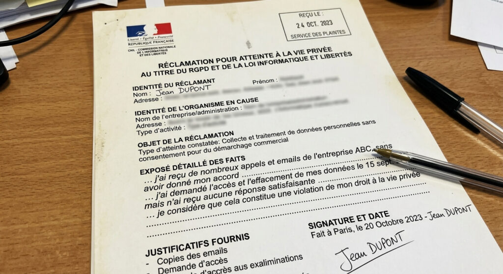 Mon voisin a installé une caméra 360 : quels sont mes droits et recours ? 3 Document de réclamation adressé à la CNIL pour atteinte à la vie privée.