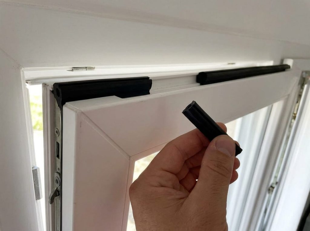 Retrait ciblé de quelques centimètres de joint d'étanchéité supérieur pour créer un flux d'air naturel.