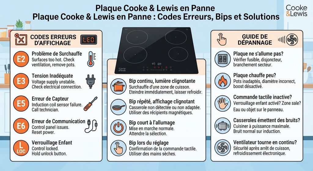 Plaque Cooke and Lewis : guide de résolution de problème et codes panne 3